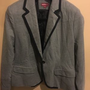 Grey w/black hem suit jacket Merona Sz 16